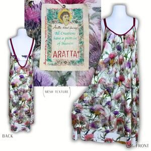 Aratta Silent Journey Boho Floral Dress Gypsy Festival Summer Whimsy Indie Artsy